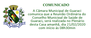 REUNIÃO ORDINÁRIA DO CONSELHO MUNICIPAL DE SAÚDE DE GUARACI